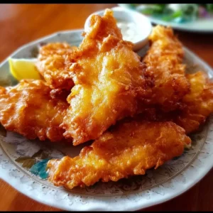 Golden and crispy fish batter ready for frying seafood dishes
