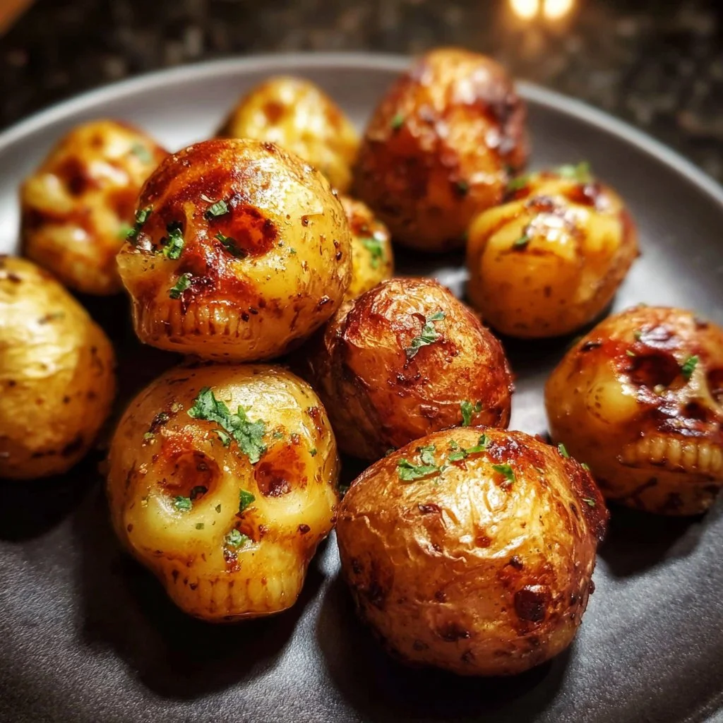 Halloween Skull Potatoes, spooky and delicious Halloween-themed food