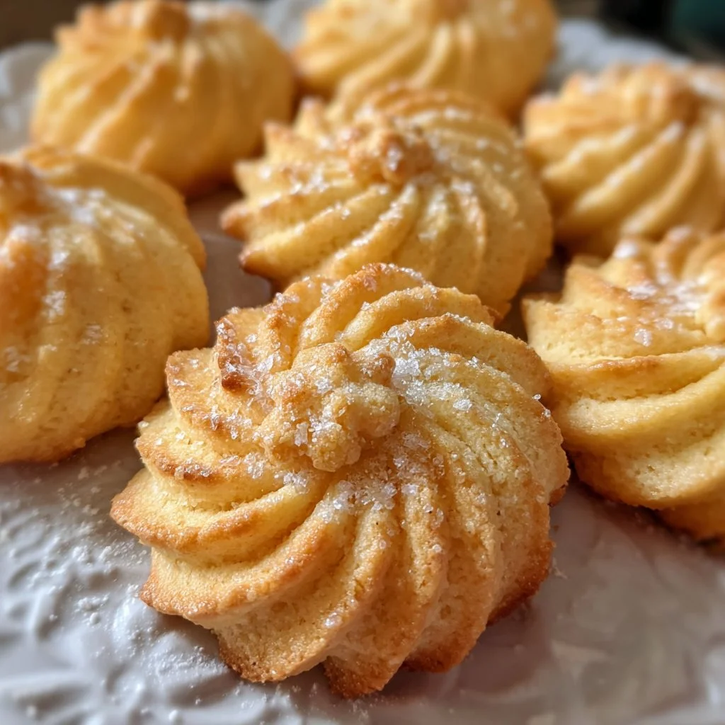 Homemade Danish Butter Cookies on a festive plate