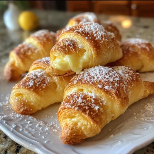 Lemon Cheesecake Crescent Rolls with a creamy lemon filling and flaky pastry