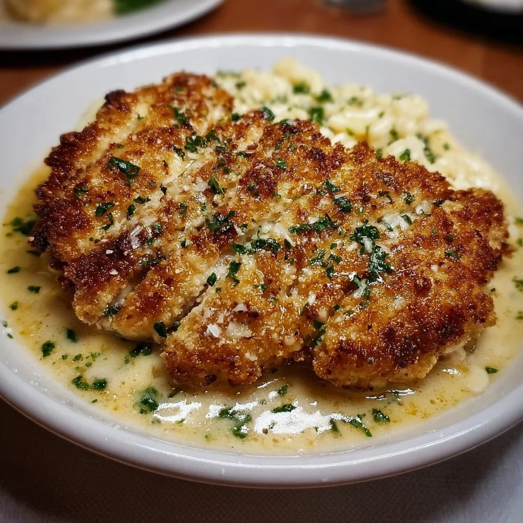 Delicious Longhorn Steakhouse Parmesan Chicken served with sides
