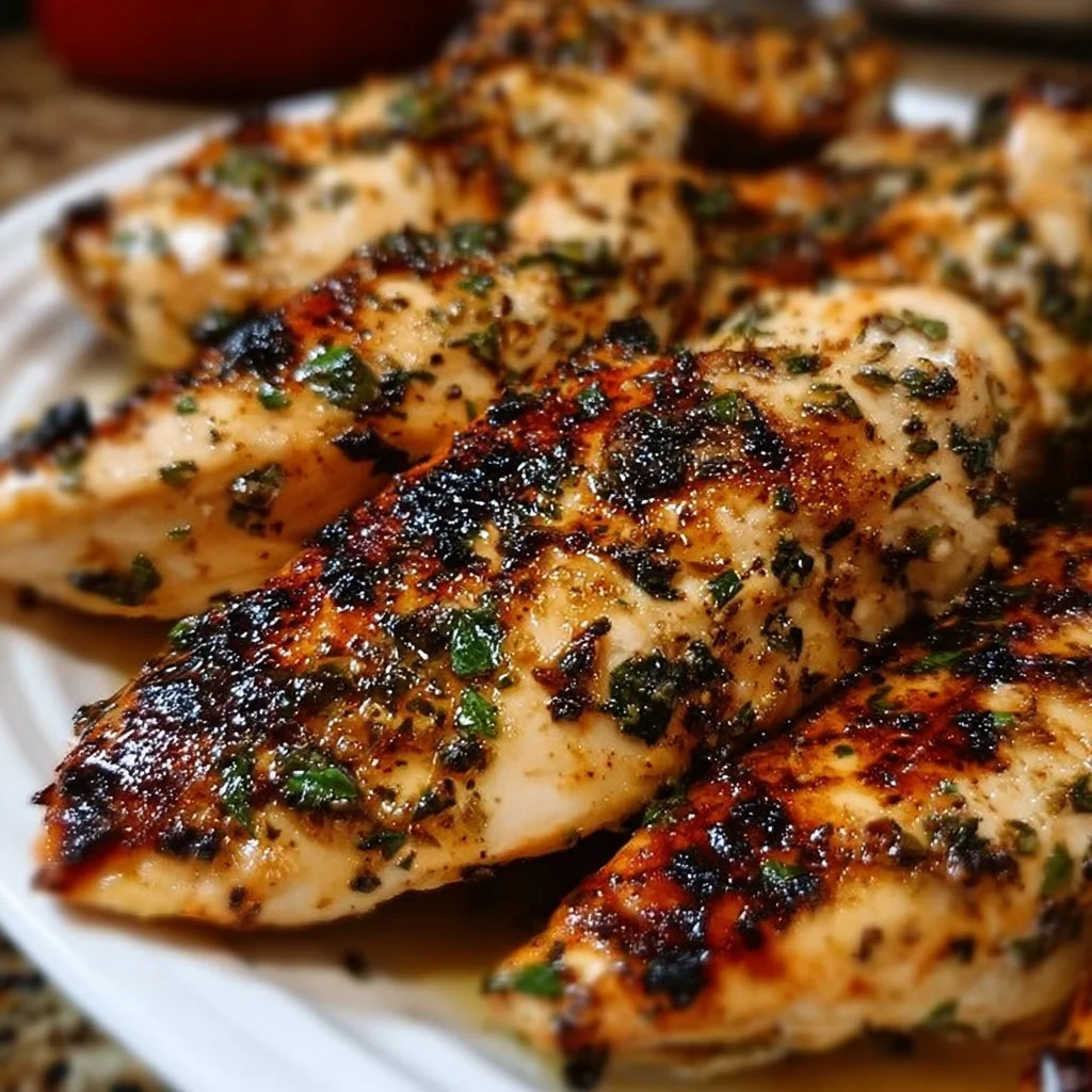 Mediterranean chicken marinade ready for marinating chicken pieces