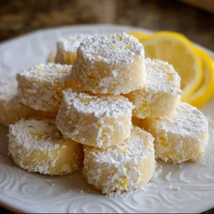 Plate of freshly baked Meyer Lemon Meltaways with lemon zest garnishing