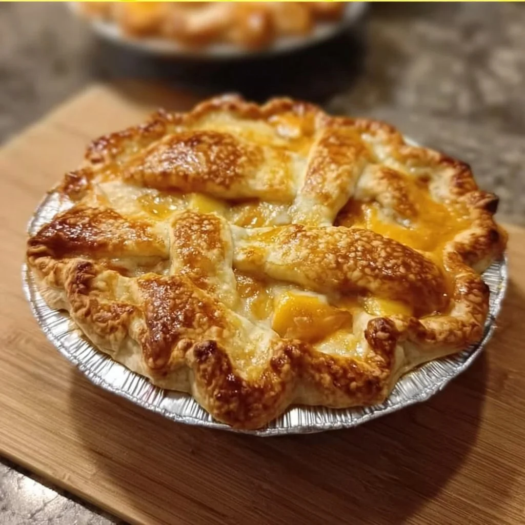 Delicious Peach Mango Pie with ripe peaches and mangoes in a flaky crust