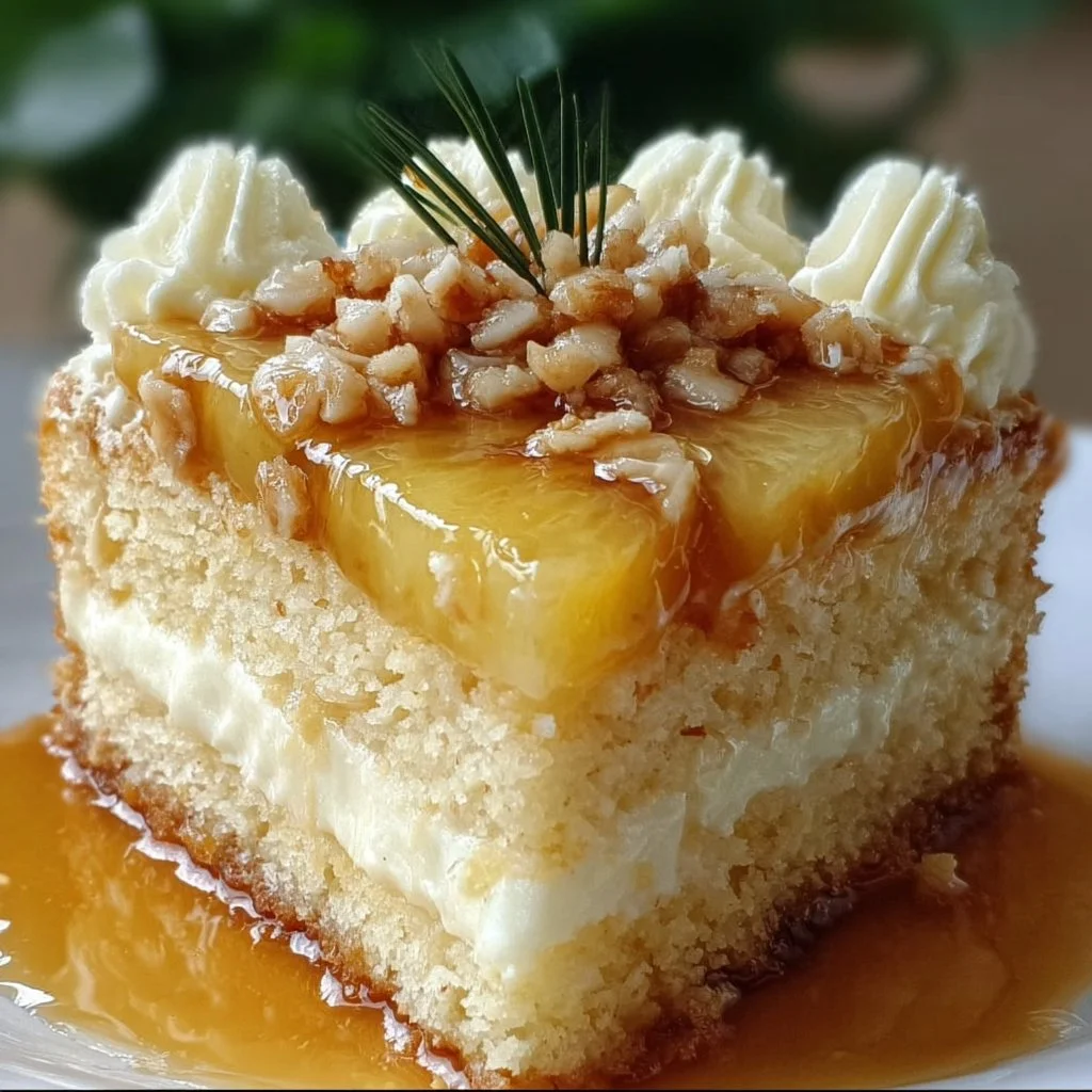 Delicious Pineapple Heaven Cake with tropical flavors and creamy frosting