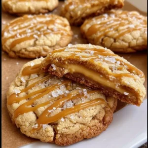 Delicious salted caramel cheesecake cookies fresh from the oven
