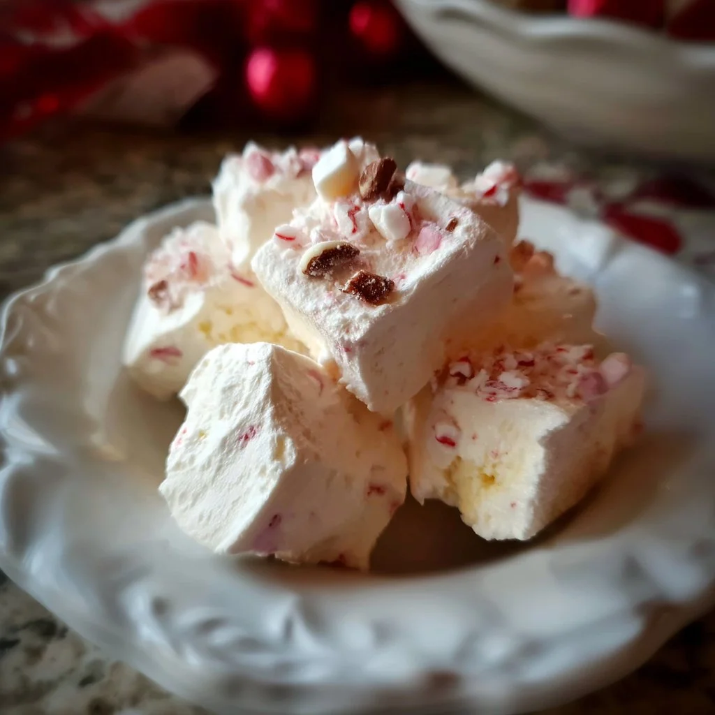 Homemade soft and sweet Divinity Candy for Christmas celebrations