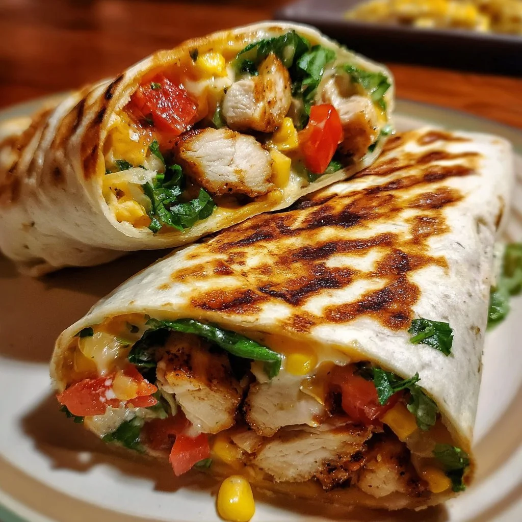 Southwest grilled chicken wraps with fresh ingredients