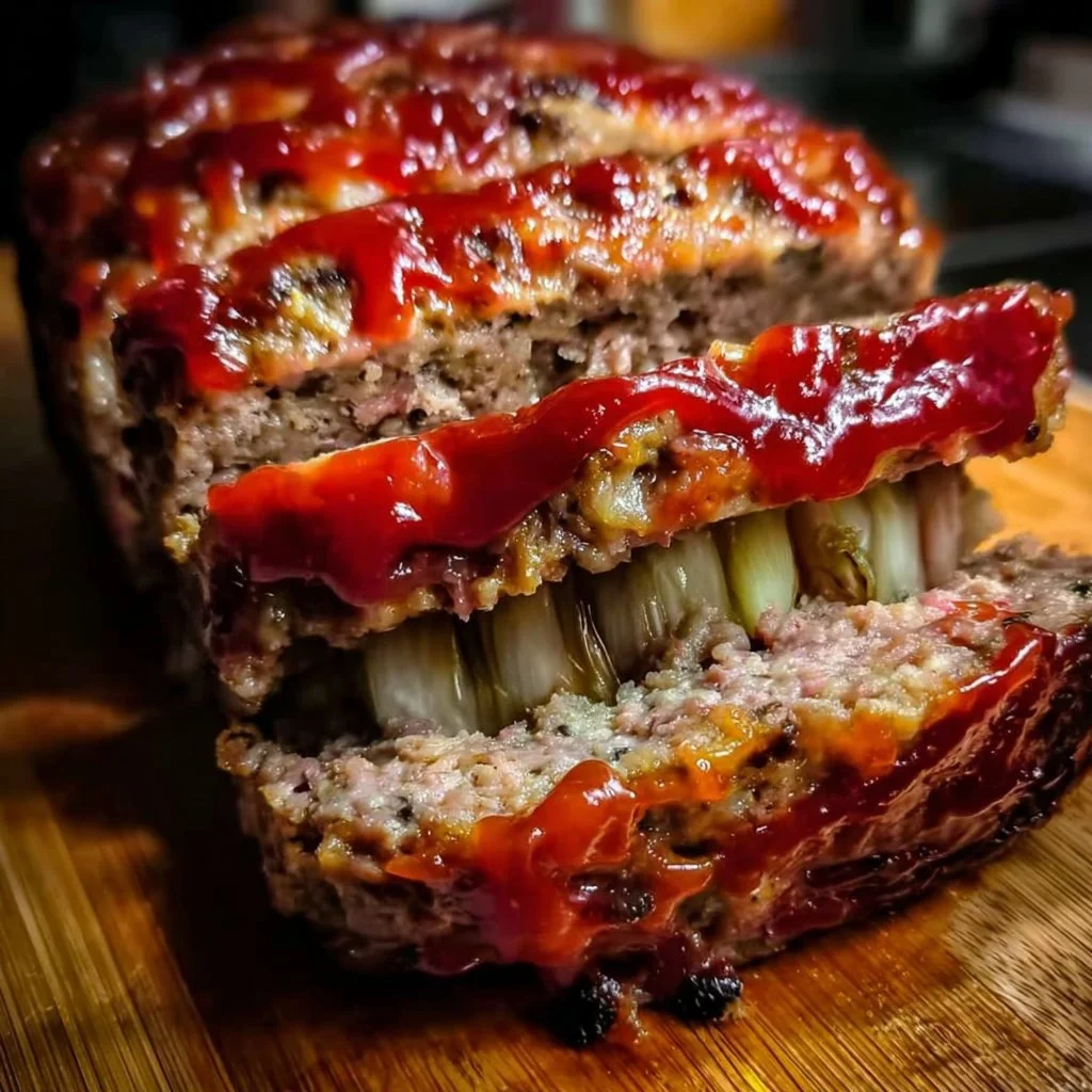 Spooky zombie meatloaf served for Halloween dinner