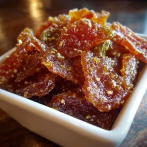 Plate of sweet and spicy cowboy candy with peppers