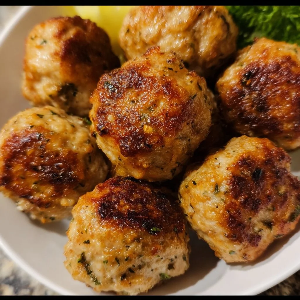 Delicious air fryer chicken meatballs cooked to perfection