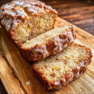Freshly baked Apple Fritter Bread with apples and spices