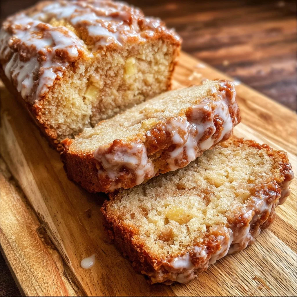 Freshly baked Apple Fritter Bread with apples and spices