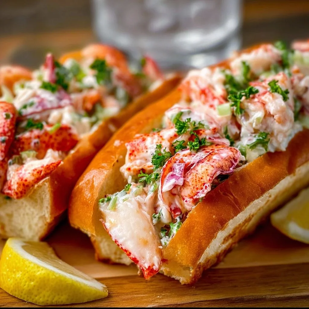 Delicious lobster roll with fresh lobster meat and creamy dressing on a bun