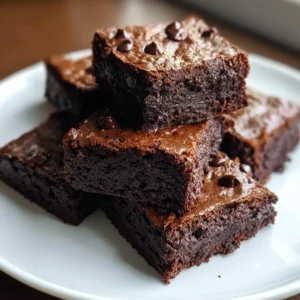 Delicious homemade black bean brownies topped with chocolate chunks