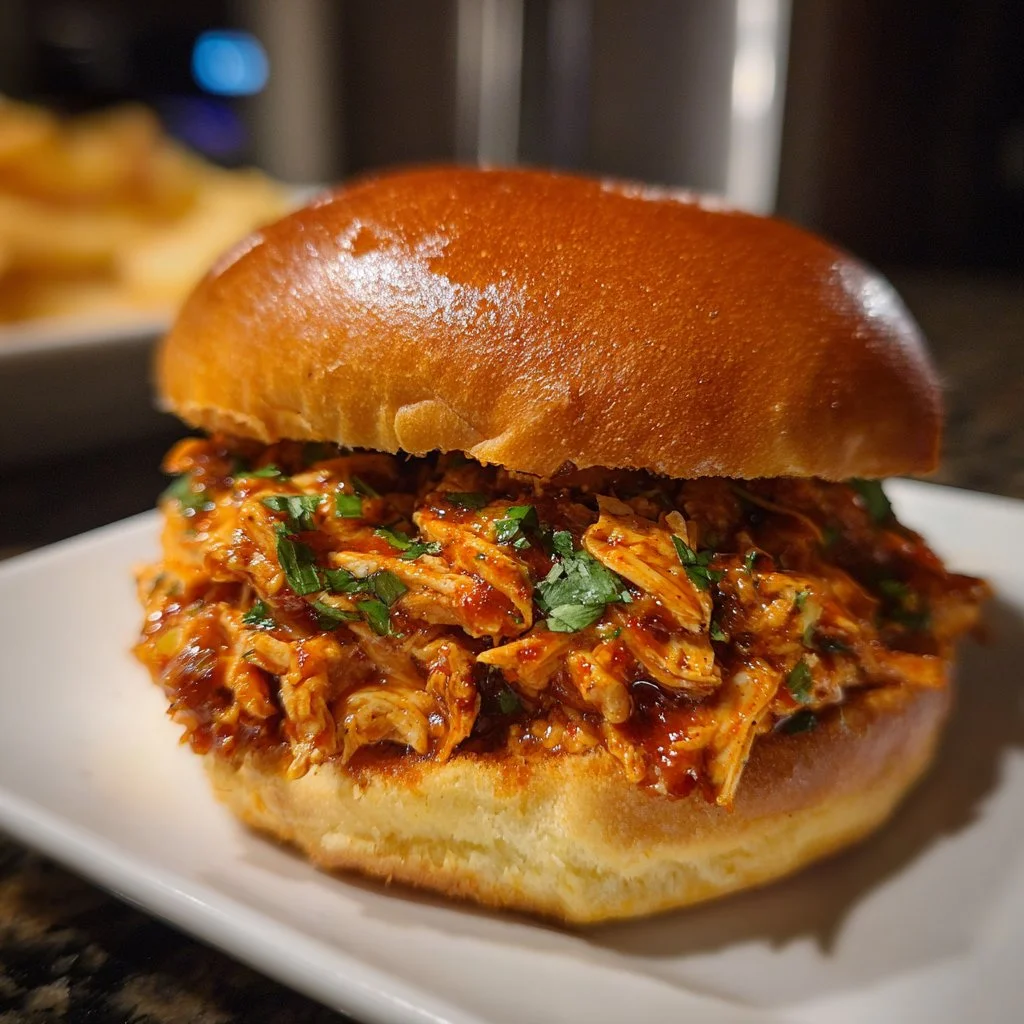 Bold and saucy Cajun Chicken Sloppy Joes served on a bun