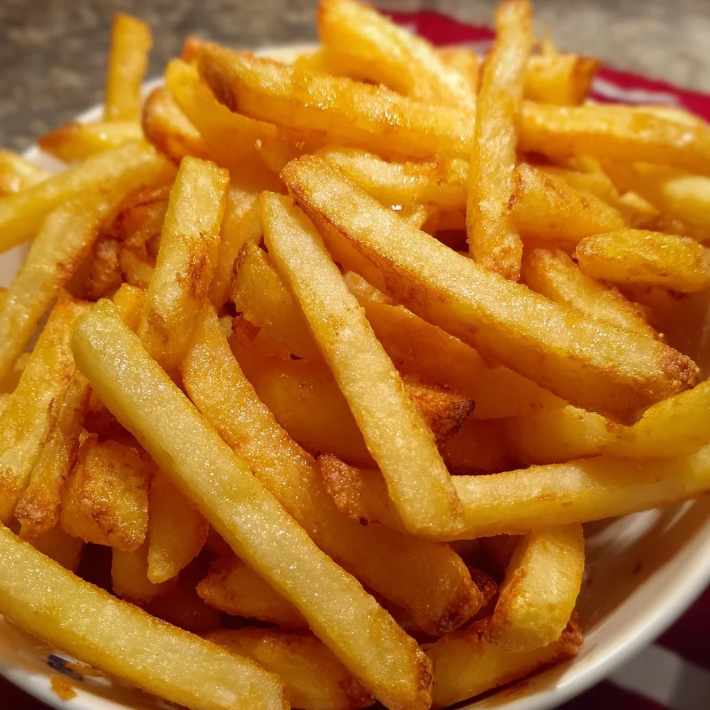 Crispy copycat McDonald's French fries served in a bowl