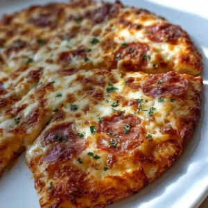 Delicious cottage cheese crust pizza flatbread topped with fresh ingredients