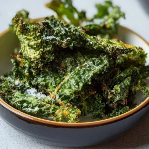 Bowl of crispy homemade kale chips ready for snacking
