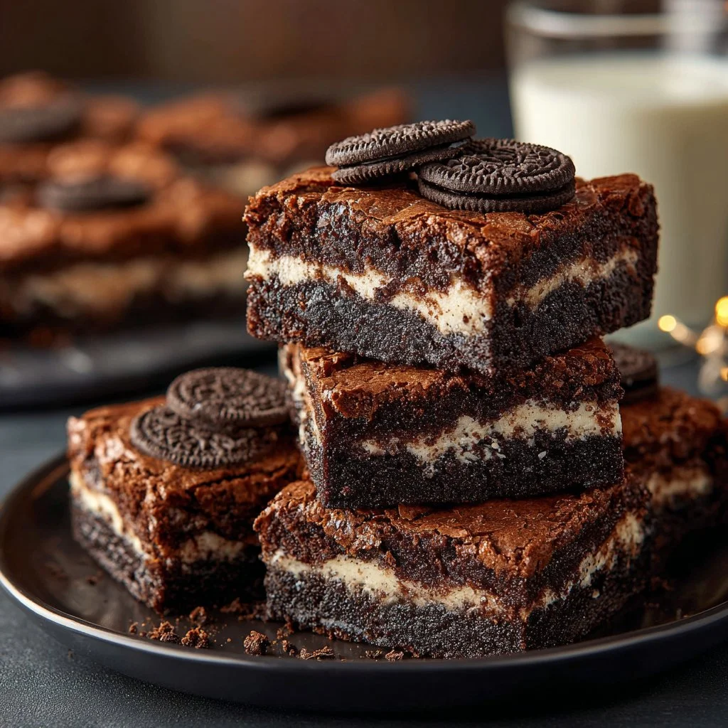 Delicious decadent slutty brownies with layers of cookie and brownie