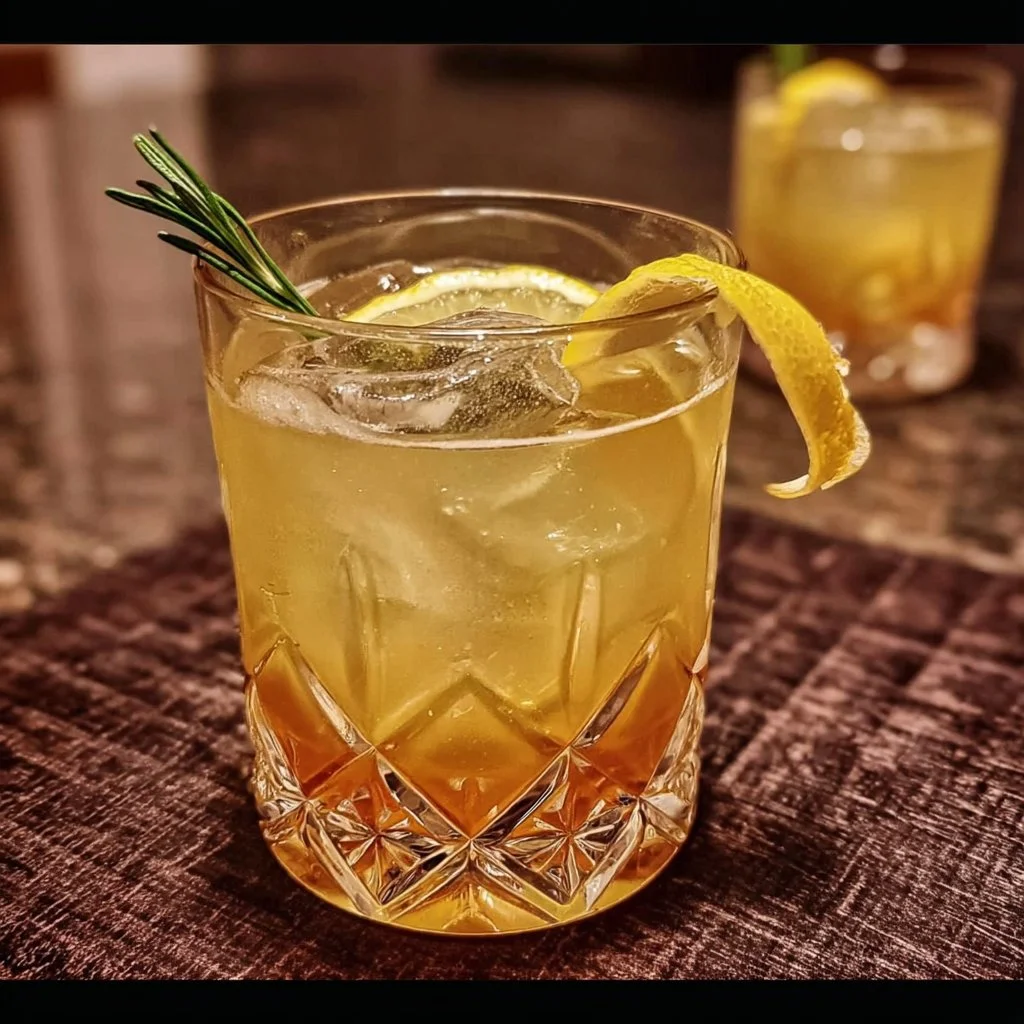 Dying Bastard cocktail served in a glass with garnishes