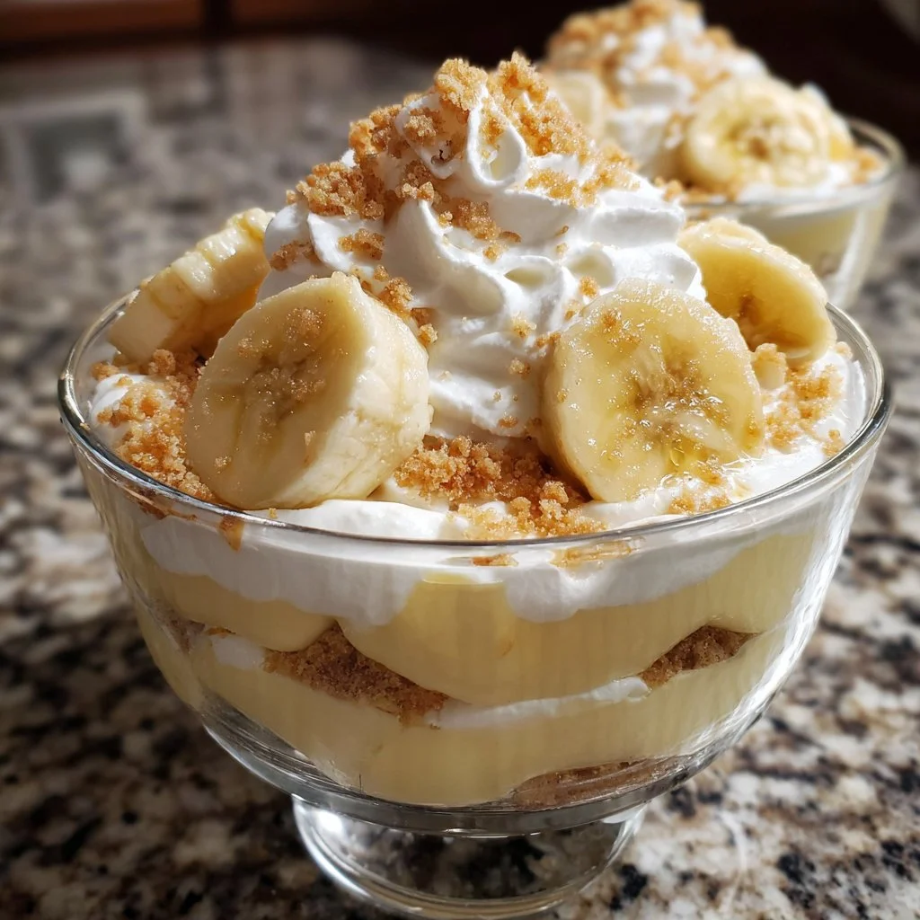 Delicious homemade easy budget banana pudding served in a bowl.