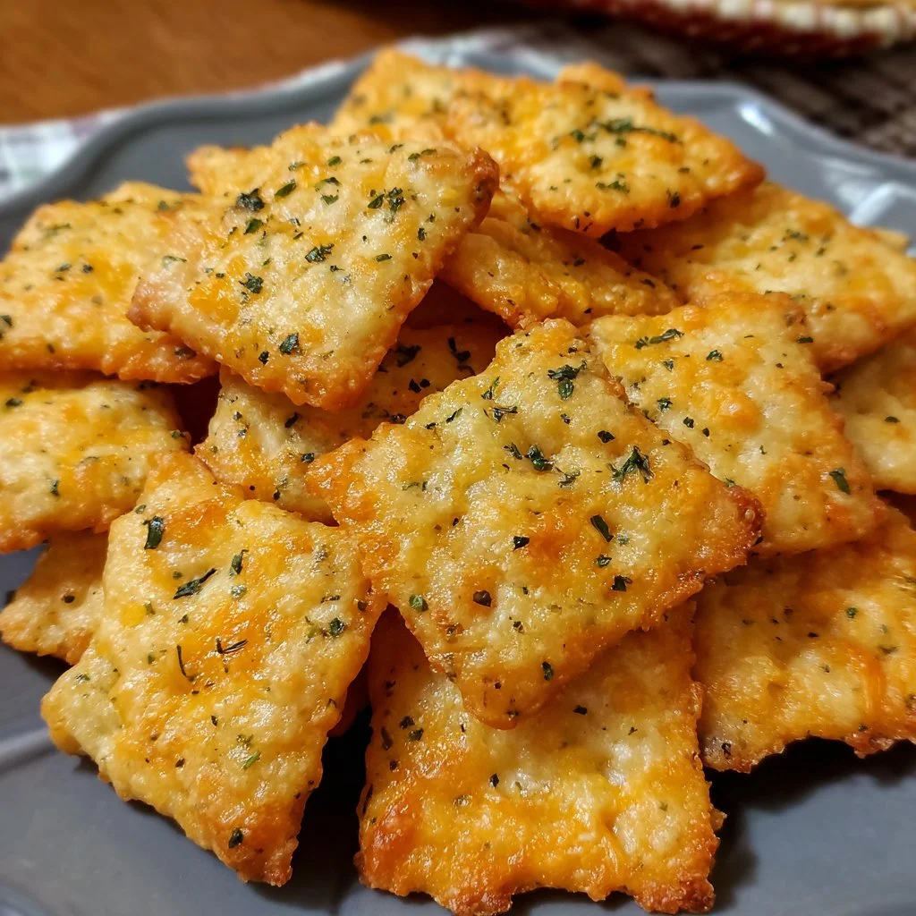 Easy cheesy ranch crackers served in a bowl, perfect for snacking.
