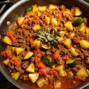 Delicious Easy Mexican Picadillo served in a bowl with cilantro garnish.