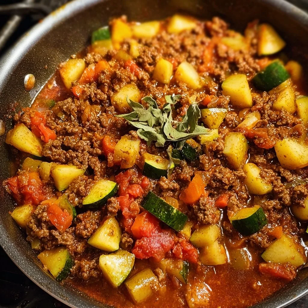 Delicious Easy Mexican Picadillo served in a bowl with cilantro garnish.