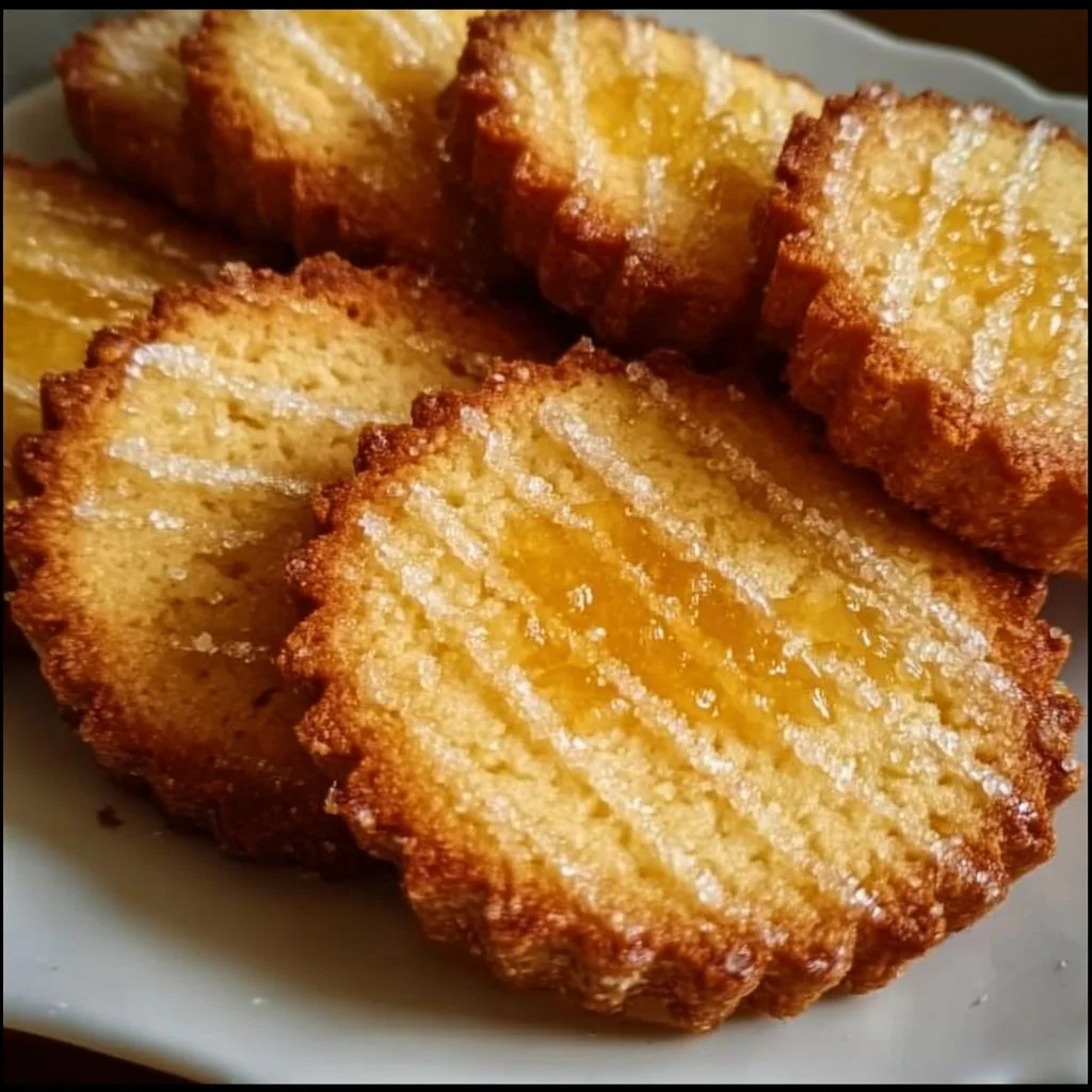 Freshly baked French salted butter cookies on a cooling rack