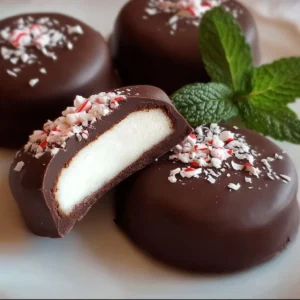 Delicious homemade peppermint patties on a plate for a sweet treat