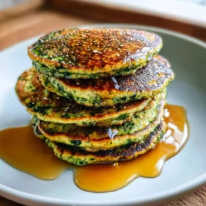 Kid-friendly healthy spinach oatmeal pancakes on a plate