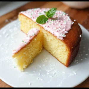 Mini Vanilla Cake with creamy frosting and decorative sprinkles