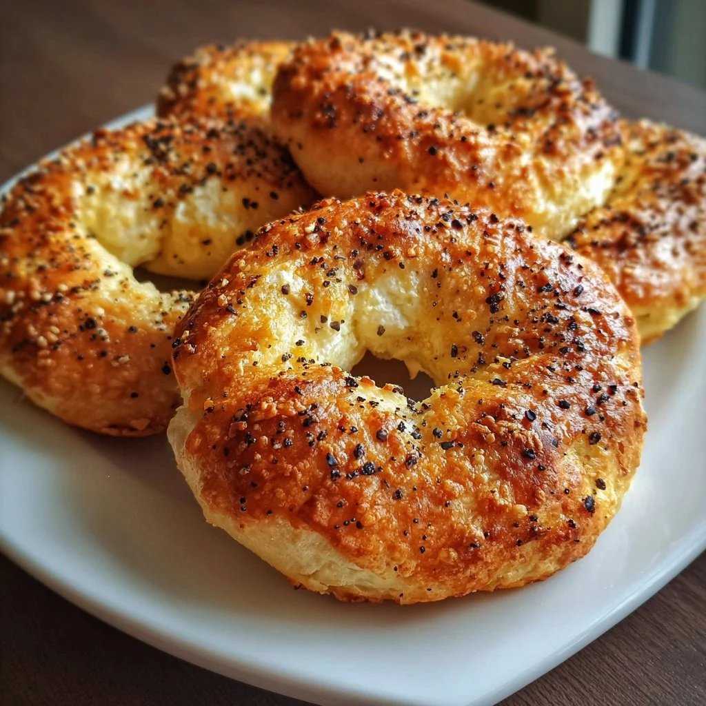 High protein cottage cheese bagels topped with healthy ingredients