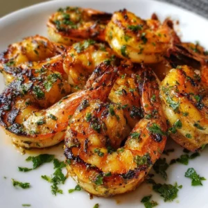 Perfectly grilled jumbo shrimp served with flavorful marinade