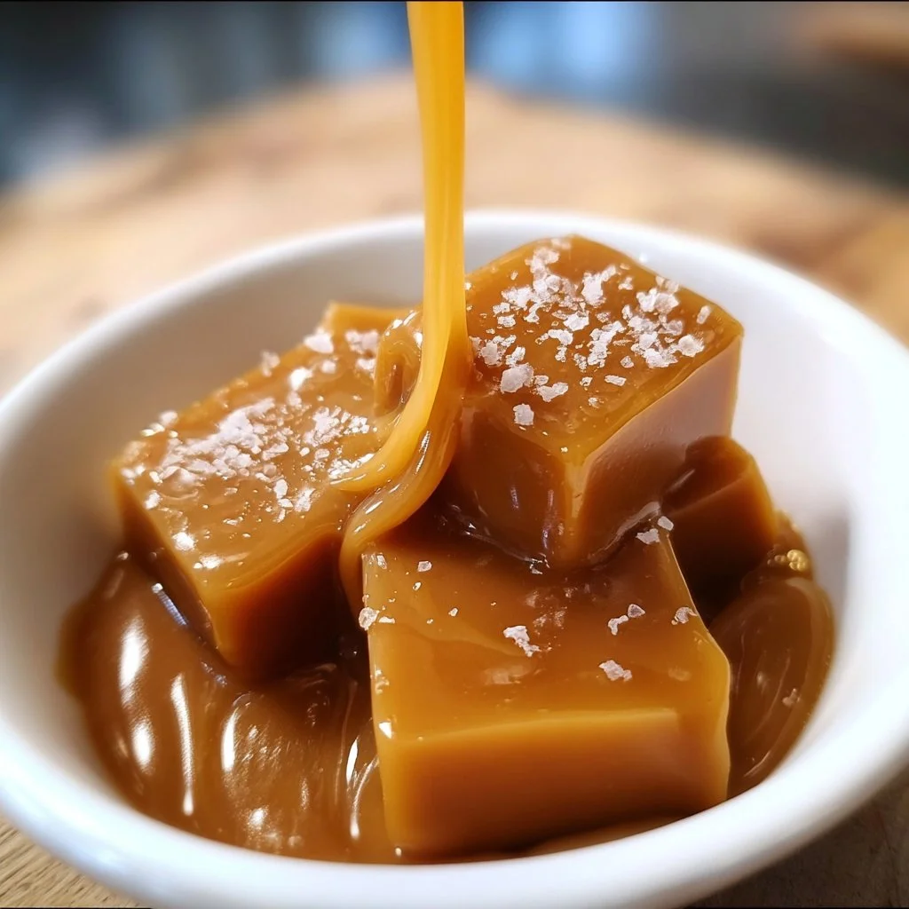 Delicious homemade salted caramel sauce in a glass jar