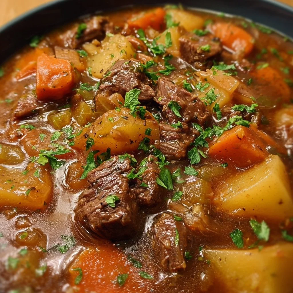 Delicious slow cooker beef stew with tender meat and fresh vegetables