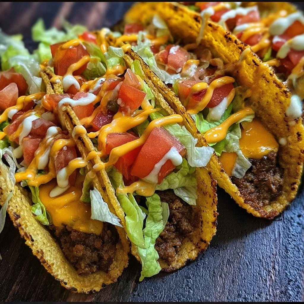 Delicious Smash Burger Tacos cooked on the Blackstone grill.