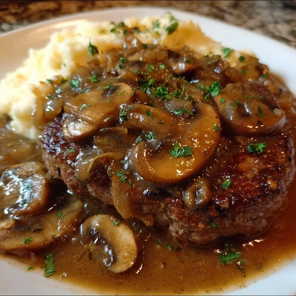 Delicious smothered cube steak served with rich gravy and side dishes