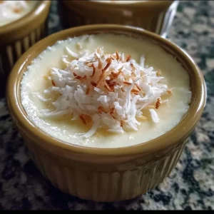 Delicious Thai coconut custard dessert served in a traditional bowl.