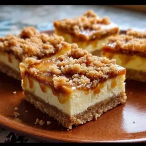Delicious Apple Cheesecake Bars on a buttery shortbread crust.