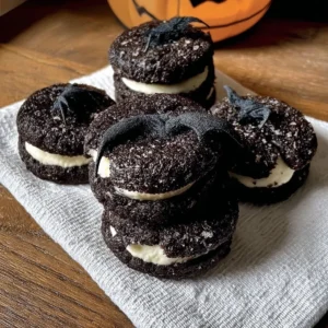 Delicious Black Velvet Cheesecake Cookies topped with cream cheese frosting
