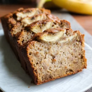 Cassava flour banana bread loaf freshly baked and sliced