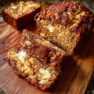 Chai spiced apple butter muffin bread topped with a sprinkle of cinnamon.