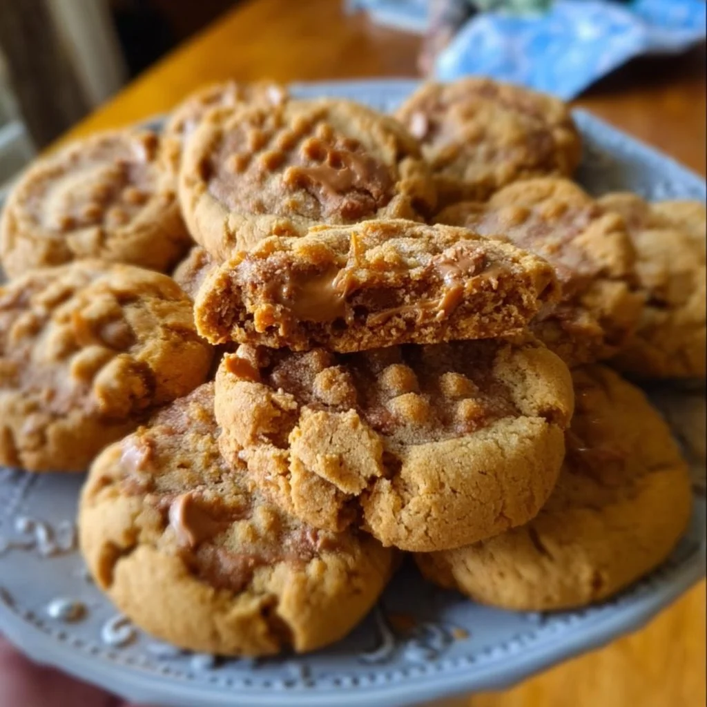 Delicious homemade cookie butter (Biscoff) cookies on a plate.