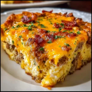Delicious Crack Breakfast Casserole served in a baking dish