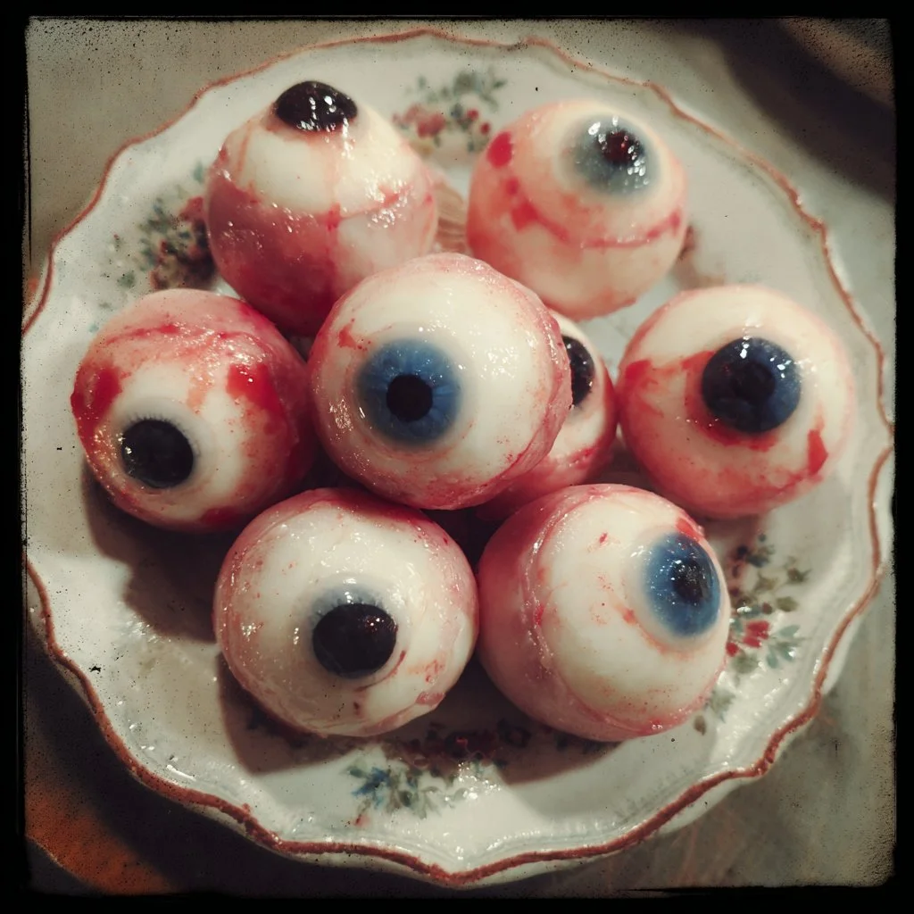 Creepy Halloween eyeballs for spooky decorations and themed parties.