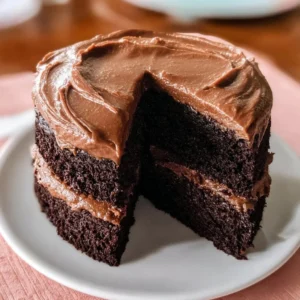 Decadent chocolate cake for two with rich chocolate frosting
