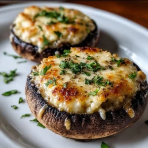 Delicious stuffed portobello mushrooms filled with herbs and spices