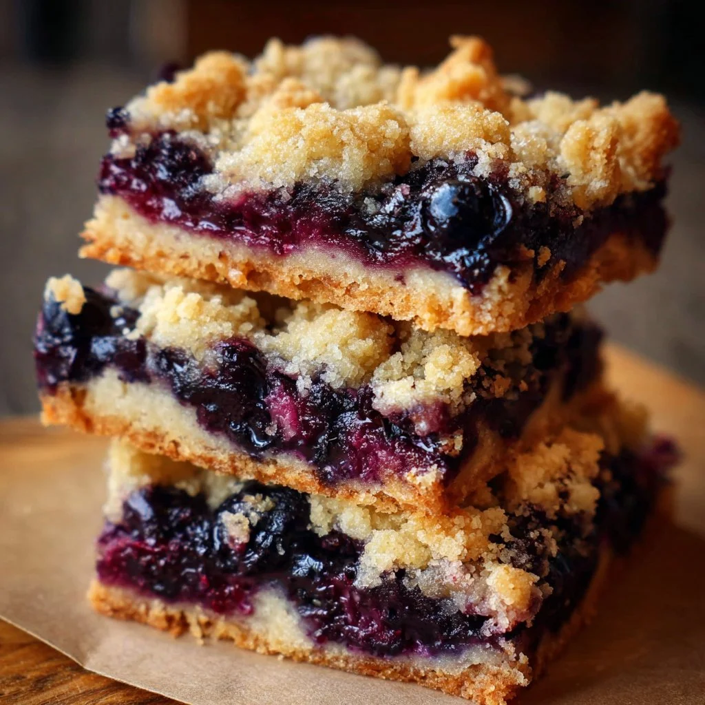 Delicious gluten-free blueberry crumb bars baked to perfection